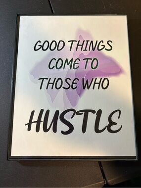 Motivational Wall Art "Good Things Come to Those Who Hustle" - Purple Accents